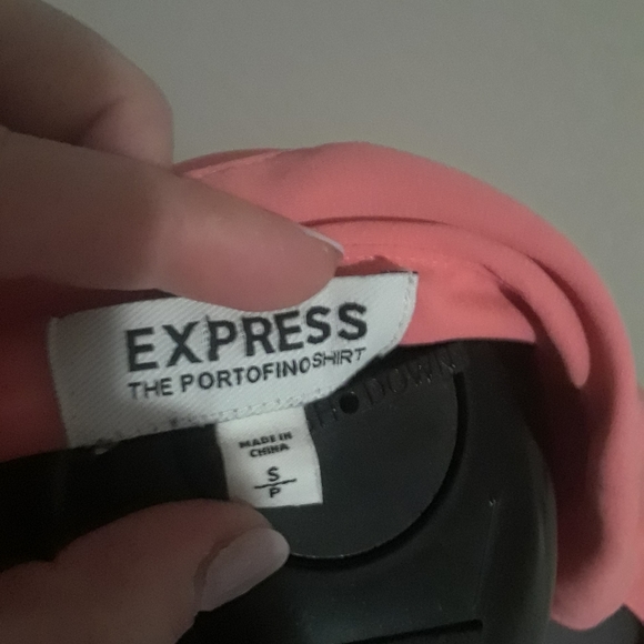 Express Coral sheer button down shirt - Picture 5 of 5